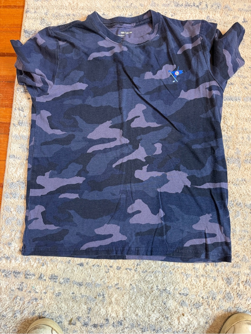 Under Armour Boys Navy and Gray Camo Short Sleeve Tee